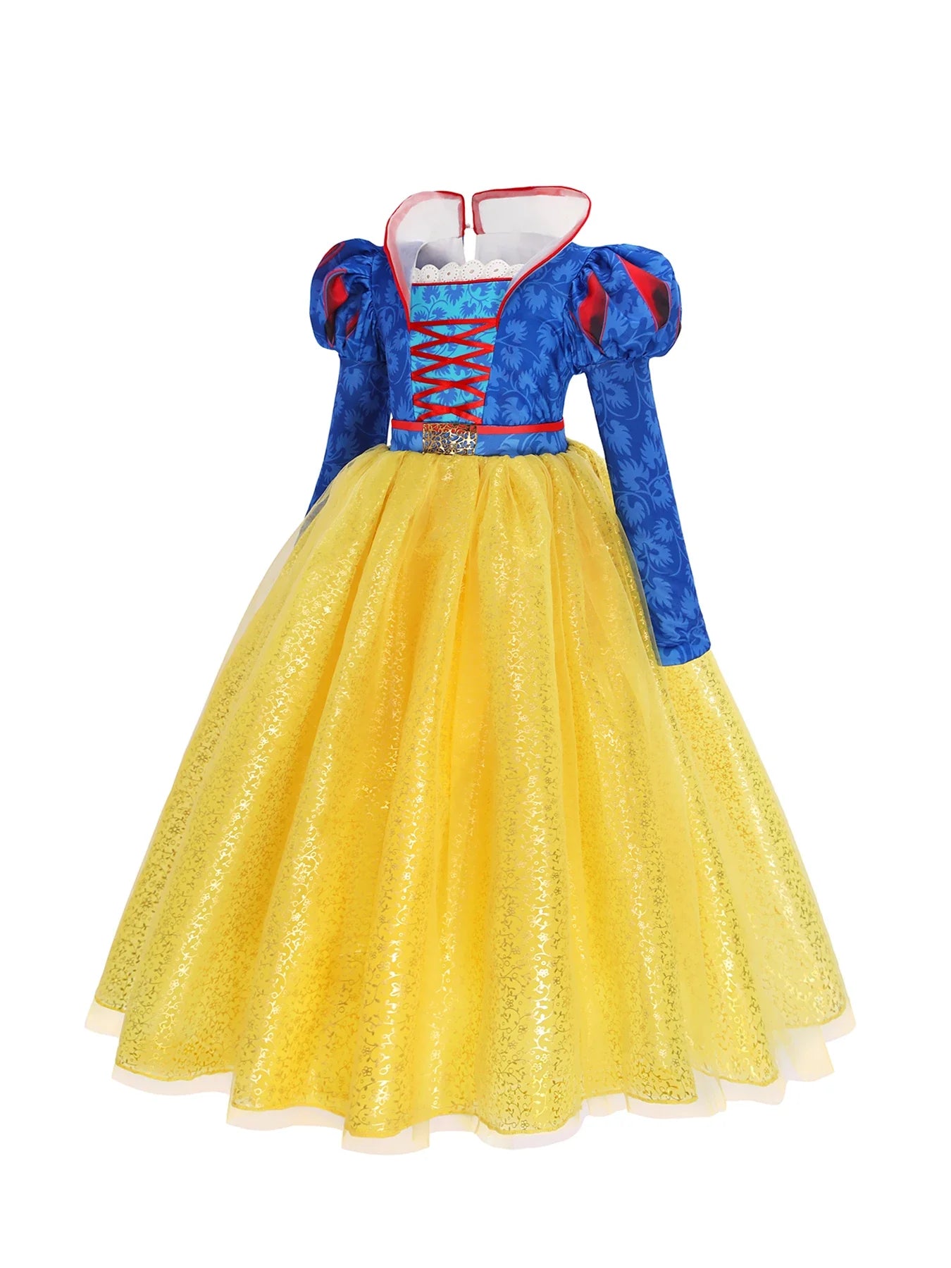 2026 Deluxe Snow White Princess Gown Puff Sleeve Stand Collar Girl Fairy Kid Cosplay Costume Toddler Carnival Apparel Dresses