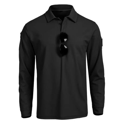 Men's M-4XL Quick Dry Pullover Long Sleeve Shirts Oversized Breathable Clothes Tactical Elastic Plain Turn-down Sports T-shirts