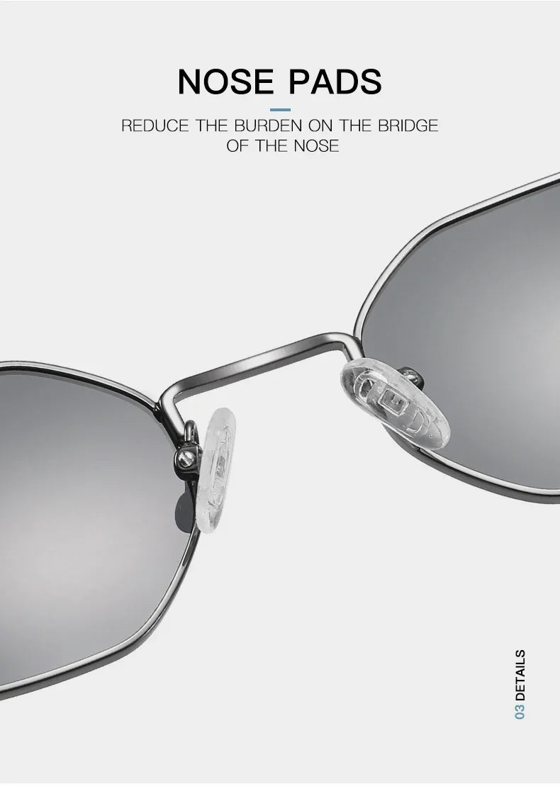 Retro Small Polygon Polarized Sunglasses Women Metal UV400 Sun Glasses Men Anti-Glare UV400 Goggles Driving Eyewear