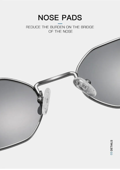 Retro Small Polygon Polarized Sunglasses Women Metal UV400 Sun Glasses Men Anti-Glare UV400 Goggles Driving Eyewear