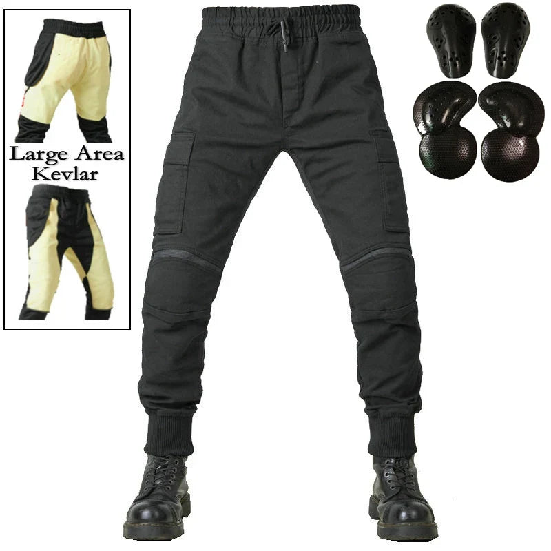 Motorcycle Riding Jeans Pants Soft And Casual Inset Gear Wear-resistant Fireproof Kevlar Protective Layer On Hips And Knees