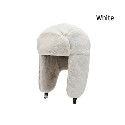 Women Men Thick Plush Windproof Winter Hat Russian Ushanka Snow Caps Bomber Hat