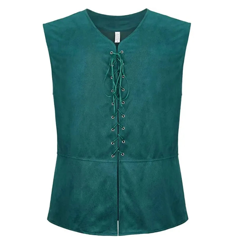 2025 Medieval Renaissance Pirate Gothic Steampunk Vest for Men, Multicolor Loose Plus Size Suede Fashion Men's Waistcoat,S-XXL