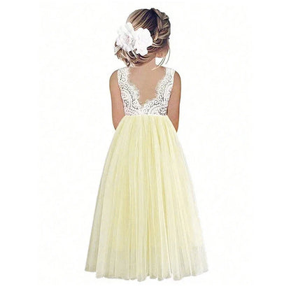 New Flower Girl Dress Baby Kids Summer Princess Party Lace Wedding Birthday Dresses Children Clothing 2 4  6 8 10 12 14