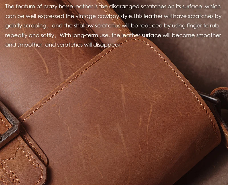 Luxury Brand Genuine Leather Shoulder Bag Men Crazy Horse Cowhide Messenger Bag Women Retro Crossbody Bag Trend Satchel Bag