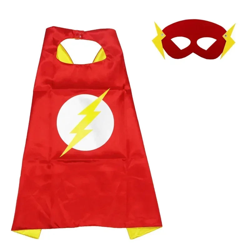 Superhero Masquerade Mask Cape Cloak Anime Spider Man Batman Cloak Action Figure Super Hero Toys Cosplay Child Party Gifts