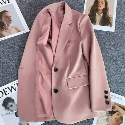 Coats for Women Solid Loose Blazer Woman Spring Autumn Jacket Korean Luxury Clothing In Promotion Outdoor Modern Bags Outerwears