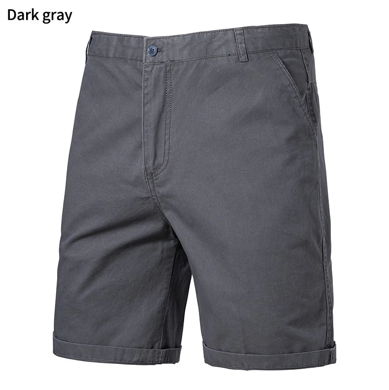 Men Casual Cotton Shorts Golf Dress Shorts Light Weight Sports Casual Knee Shorts Men's Bermuda