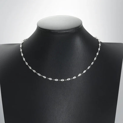 14.35-19ct Marquise Cut Moissanite Tennis Necklaces for Women Wedding Jewelry s925 Silver Authentic Moissanite Necklace