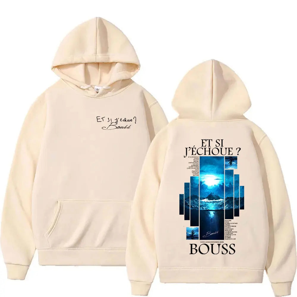 Rapper BOUSS ET SI J'ECHOUE ?   Tour 2025 Hoodie Men's Women Hip Hop Long Sleeve Fashion Oversized Sweatshirts Fleece Streetwear