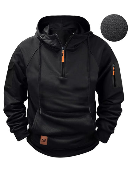 2025 New Men's Keep Warm Hoodie Streetwear Jacket Long Sleeve Sweatshirts Zipper Hooded Pullover Male Running Hooded Sweatshirt
