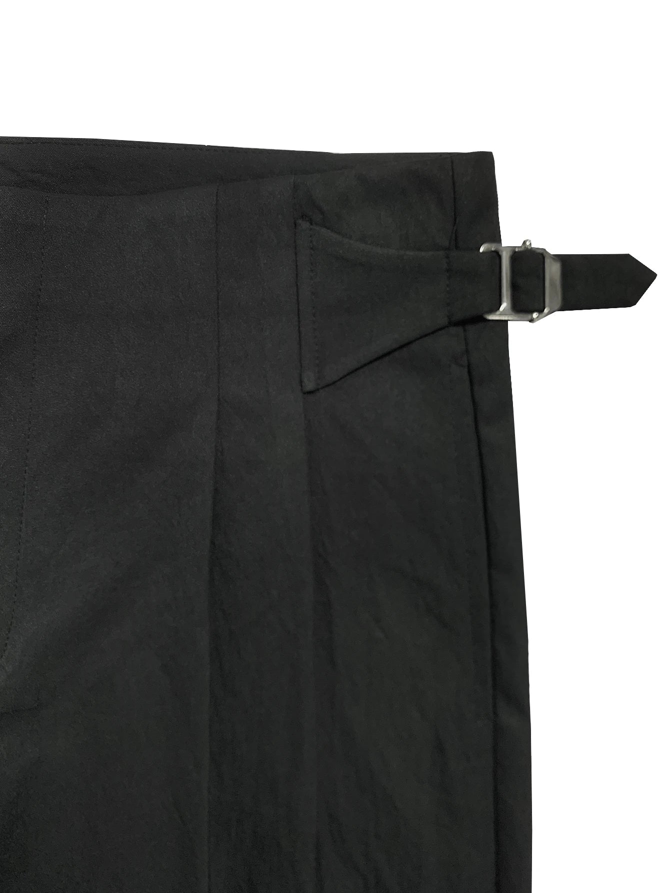 Fall/Winter 2025 Men's Elegant Italian Neapolitan High Waist Wide Leg Pants with Tucks And Buttons Business Casual Style