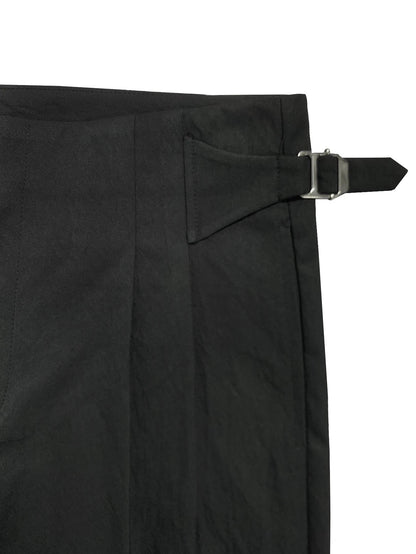 Fall/Winter 2025 Men's Elegant Italian Neapolitan High Waist Wide Leg Pants with Tucks And Buttons Business Casual Style