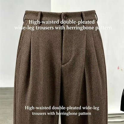 2026 New Men's Pants Formal Wear Herringbone High Quality Men Business Slim Trousers Office Social Dress Pants
