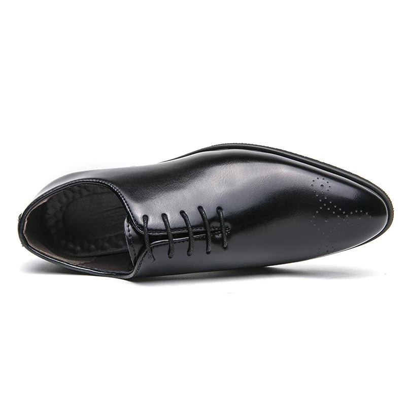 Men's Genuine Leather Dress Shoes Classic Oxford Soft Comfortable Lining Non-Slip Rubber Sole Business Office Formal Occasions