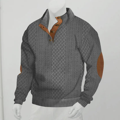 2026 cross-border hot-selling autumn and winter men's casual stand-up collar long-sleeved jacquard knitted pullover sweater