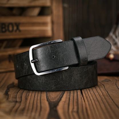 A Men's and Women's Retro Metal Buckle Casual Style Brown PU Belt Suitable for Daily Business Attendance Four Seasons