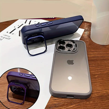 Premium Lens Holder Phone Case For iPhone 11 12 13 14 15 16 17 Pro Max Plus Shockproof Armor Transparent Cover Lens Protector
