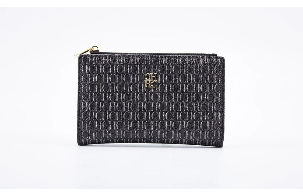 Women's Wallet CHCH Fashion Letter Cartoon Pattern Classic Retro Long Storage Wallet PVC Material Bag