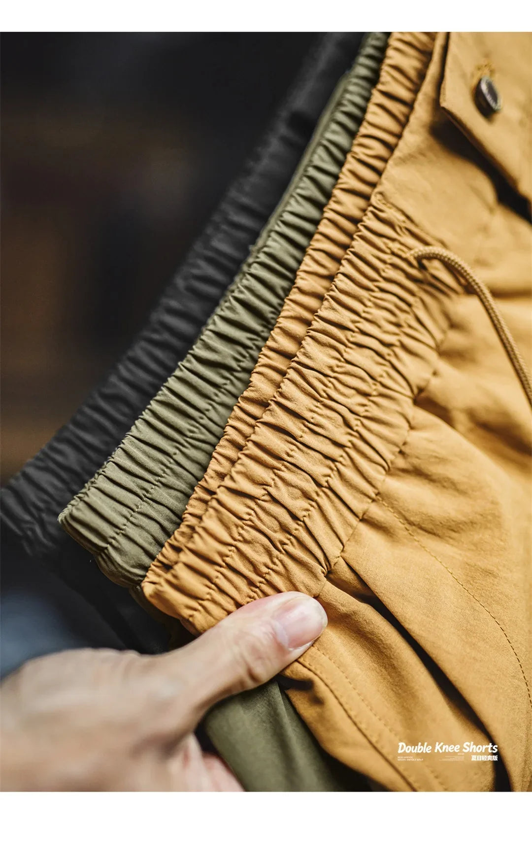 Vintage Mountain Series Lightweight Cargo Shorts Retro Double Knee Wide Leg Logger Style Outdoor Camping Men Summer