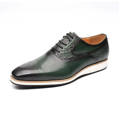 Men's Genuine Leather Brogue Shoes|All-Season Sport Casual Footwear|High-Quality Leather Dress Shoes|Comfortable Walking Shoes