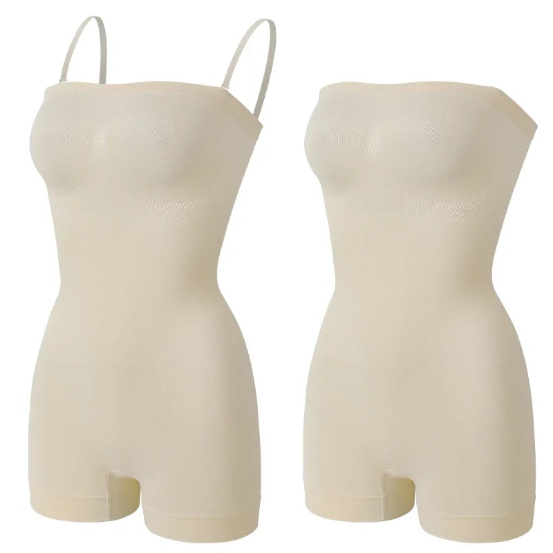New Strapless Bodysuit Off Shoulder Tube Top Women Shorts Shapewear Tummy Control Body Shaper Sexy Fajas Skinny Underwear