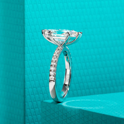 3ct D Color Marquise Cut Moissanite Ring 925 Sterling Silver Engagement Wedding Ring for Women Birthday Jewelry Gift