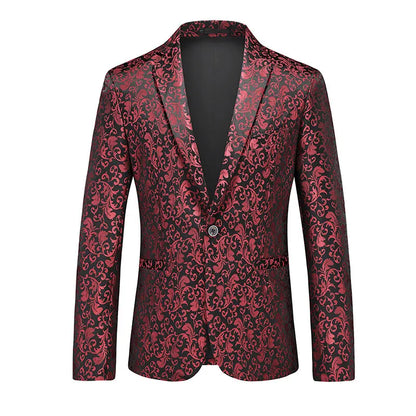 2026 New Men's Red Single-breasted V-neck Blazer Coat, Asian Fit Wedding Party Dress Jacket M-6XL New Arrivals