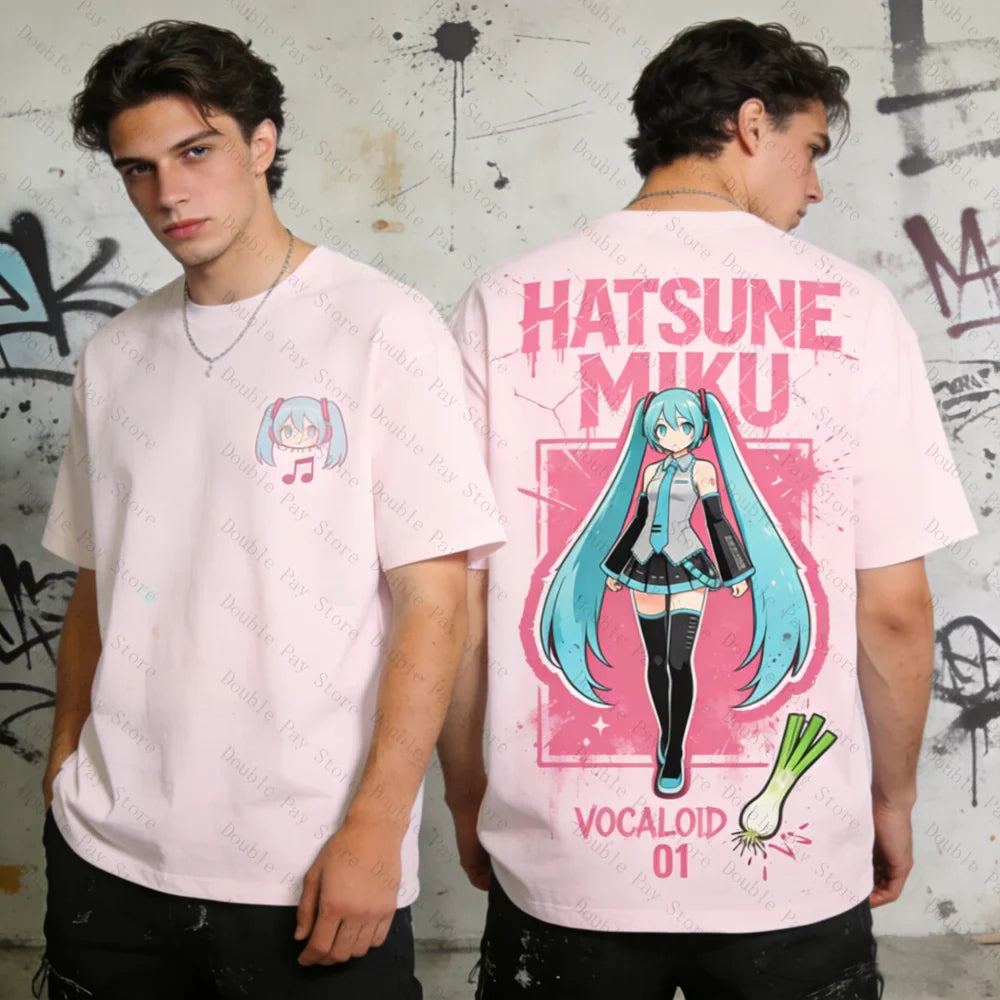 Miku Oversized T-shirt Men Women Anime Vocaloid 01 Tee Harajuku Streetwear Short Sleeve Tops Hip Hop Casual Summer Clothes