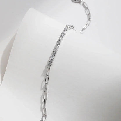 Sparkling D Color Moissanite Bracelet 925 Sterling Silver Lock Stackable Trendy Bracelets For Women Jewelry With Gift Box