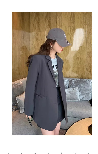Ladies' Lazy Style Hot Sale Of The Season Early Autumn Korean Version Design Large Slit Small Size Suit Jacket Casual Elegant...