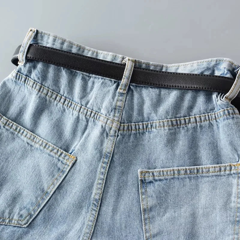 Shorts Basics Denims Women Jean High Waist Sexy Jeans Casual Buttons Pockets 2024 Summer Short Femme Denim Wide Leg Pants