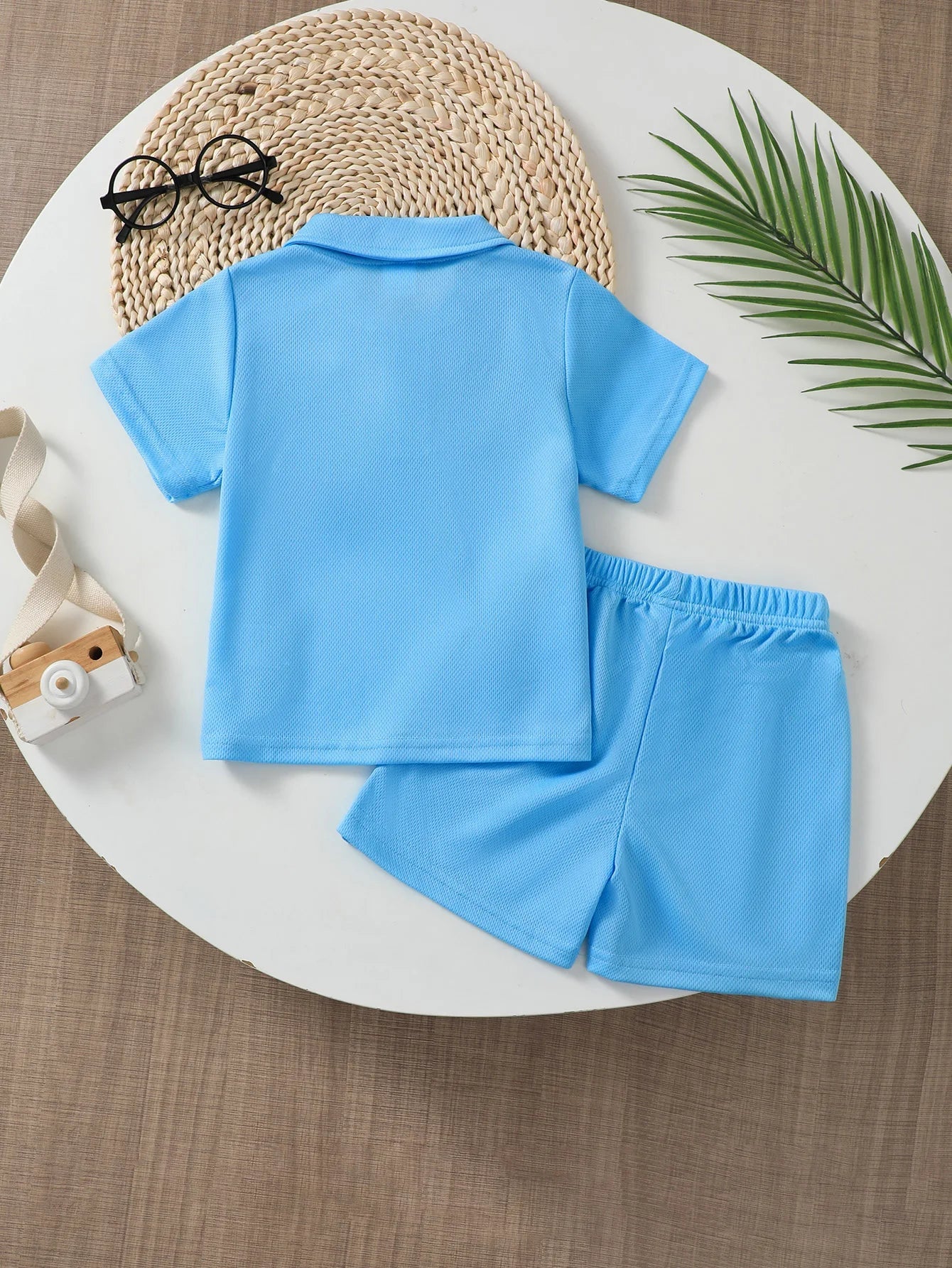 Boys' Summer Fashionable Comfortable Short Sleeve POLO Shirt And Shorts Set Casual Wear for Kids