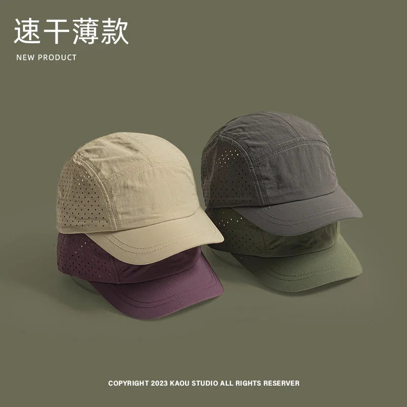 Summer 5 Panel Baseball Caps  For Men And Women Outdoor Camping Cap  Sun Protection Quick-Drying Running Hat Breathable Golf Hat