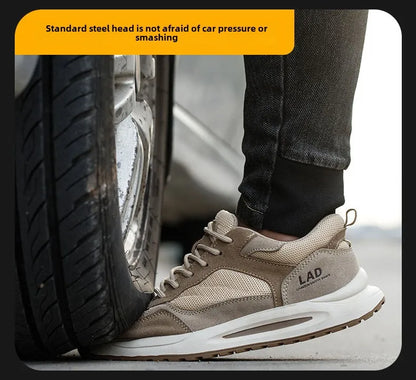 light summer safety shoes for men breathable work shoes odor proof work boots with steel toe cap construction protection shoes