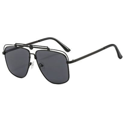 Big Metal Frame Gradient Sunglasses UV400 Protection Classic Sun Glasses Driving Oversized Square Sunglasses for Women & Men