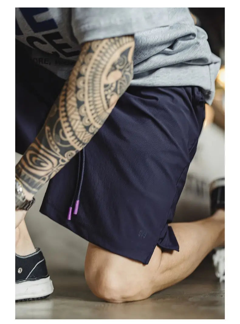 UPF 50+ Cool-Touch Shorts Men's Summer Knit Basketball Shorts with Elastic Waist Lightweight Quick-Dry Bottom for Running