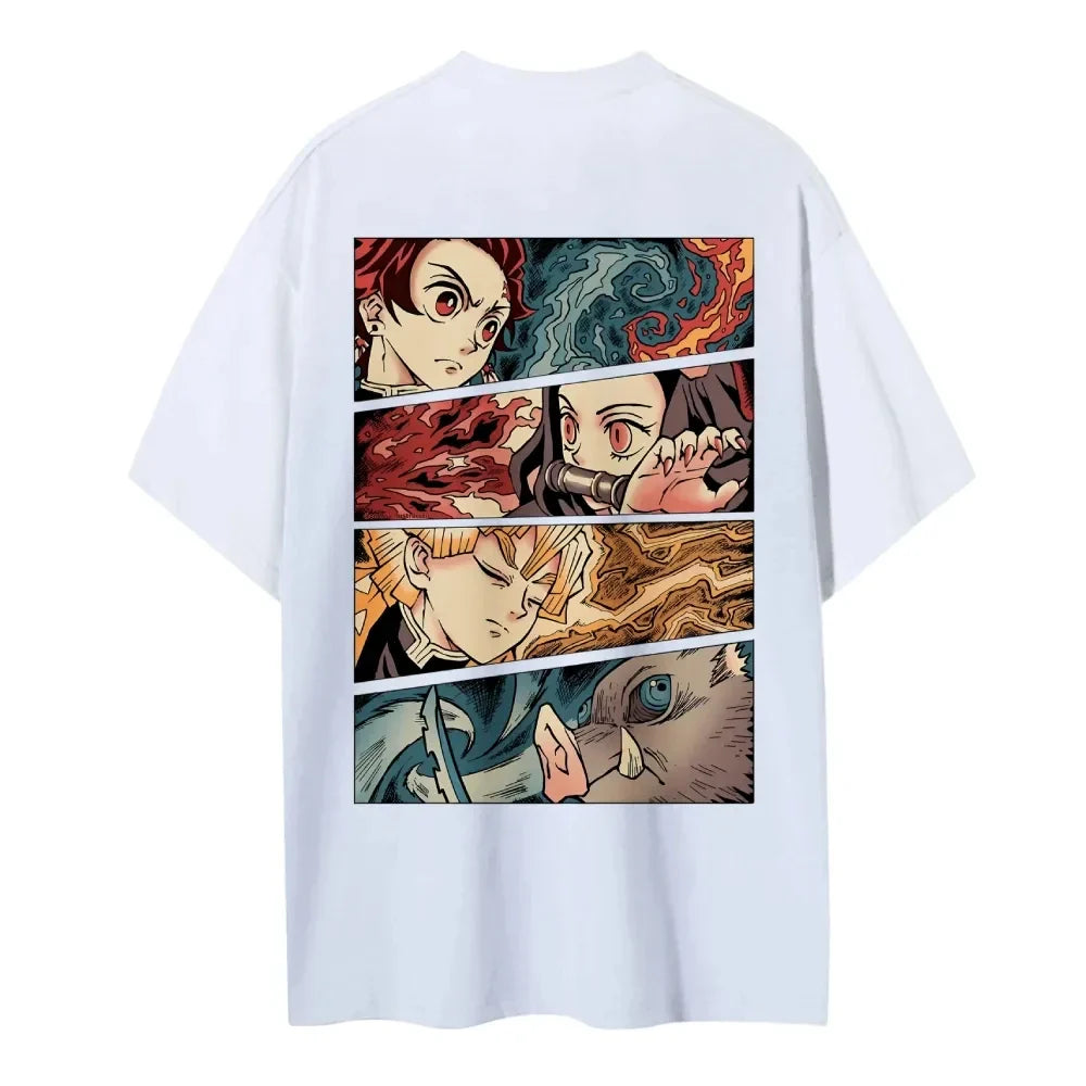 Demon Slayer Japanese Hot-blooded Anime Classic Characters Sports Casual Short-sleeved Comfortable Half-sleeved Popular Top