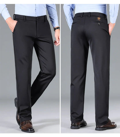 2026 New Summer Thin Embroidery Suit Pants Men Straight Classic Business Work Grey Long Formal Trousers Male Plus Size 29-40 42