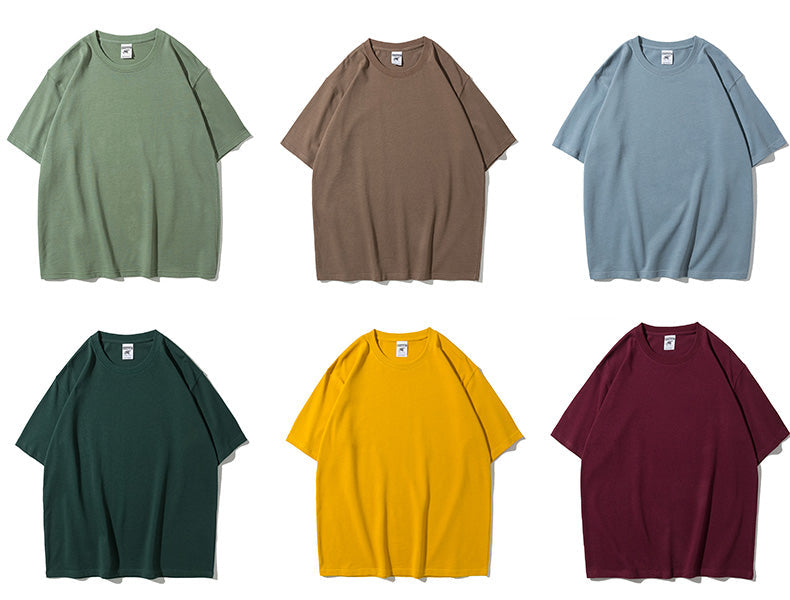 Men's Oversized T-Shirt 9.9oz 280 Grams Heavy High Quality Short Sleeve Cotton Tee Solid Color Unisex Streetwear