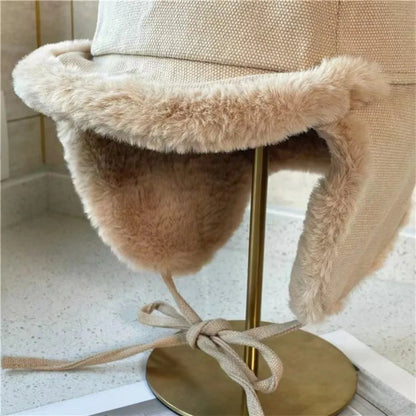 Trendy Faux Fur Winter Hat Thick Warm Faux Fur Hat Lamb Wool Bomber Hat Winter Season for Men and Women