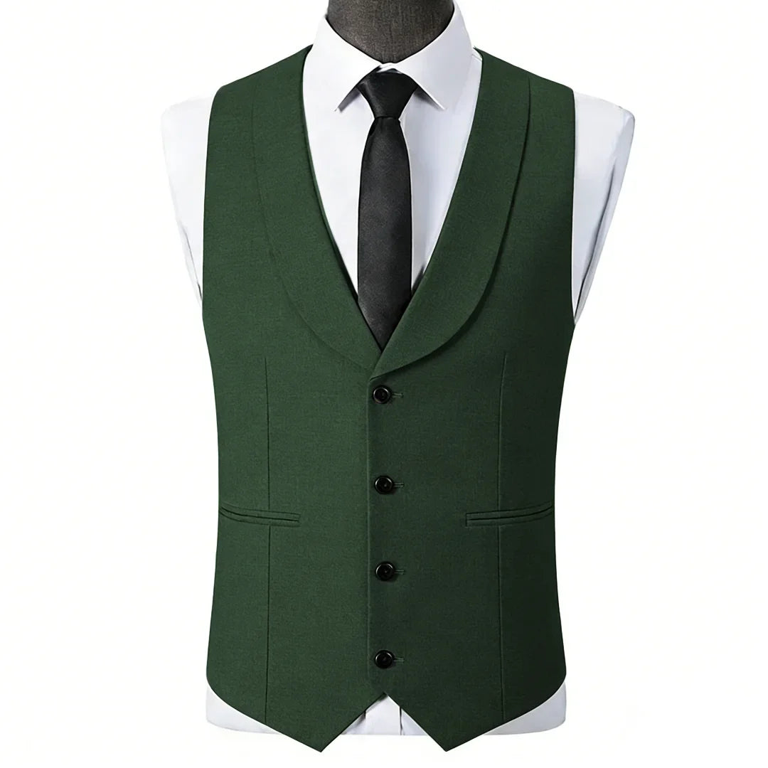 Men Vest Black Single Button With Lapel Solid Waistcoat For Wedding Banquet Business Work Office Casual Daily Men Suit Vest