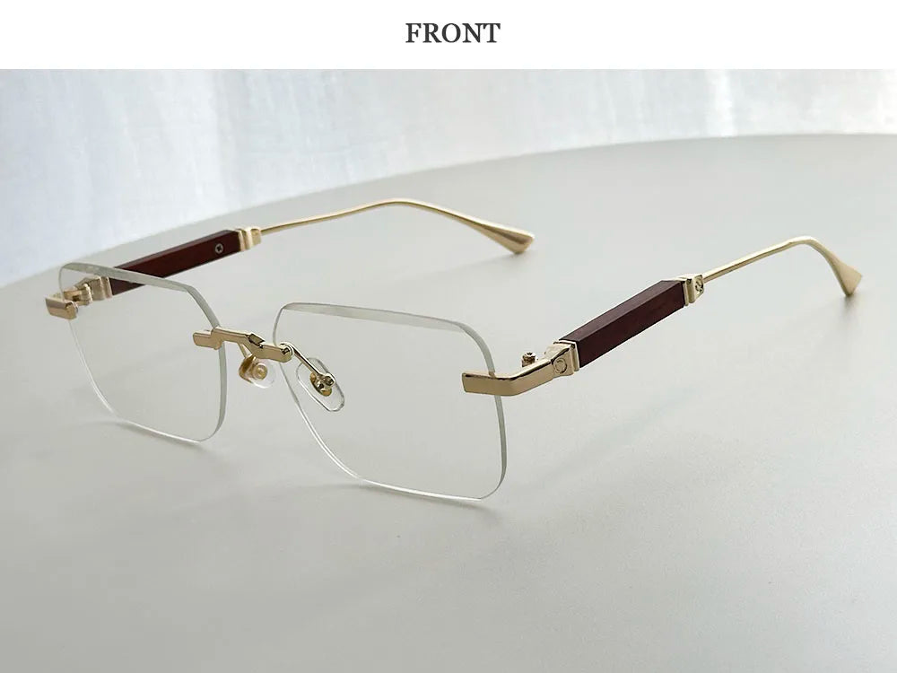 Rimless Sunglass Men Vintage 2025 Fashion Glasses Square Sunglasses Women Trendy And Fashionable Gafas De Sol Hombre Zonnebril