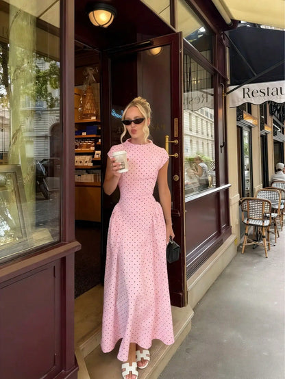 Women New Long Dresses Summer Elegant Upgraded Version Casual Polka Dots Party Dress Graceful Holiday Casual Slim Female Dresses