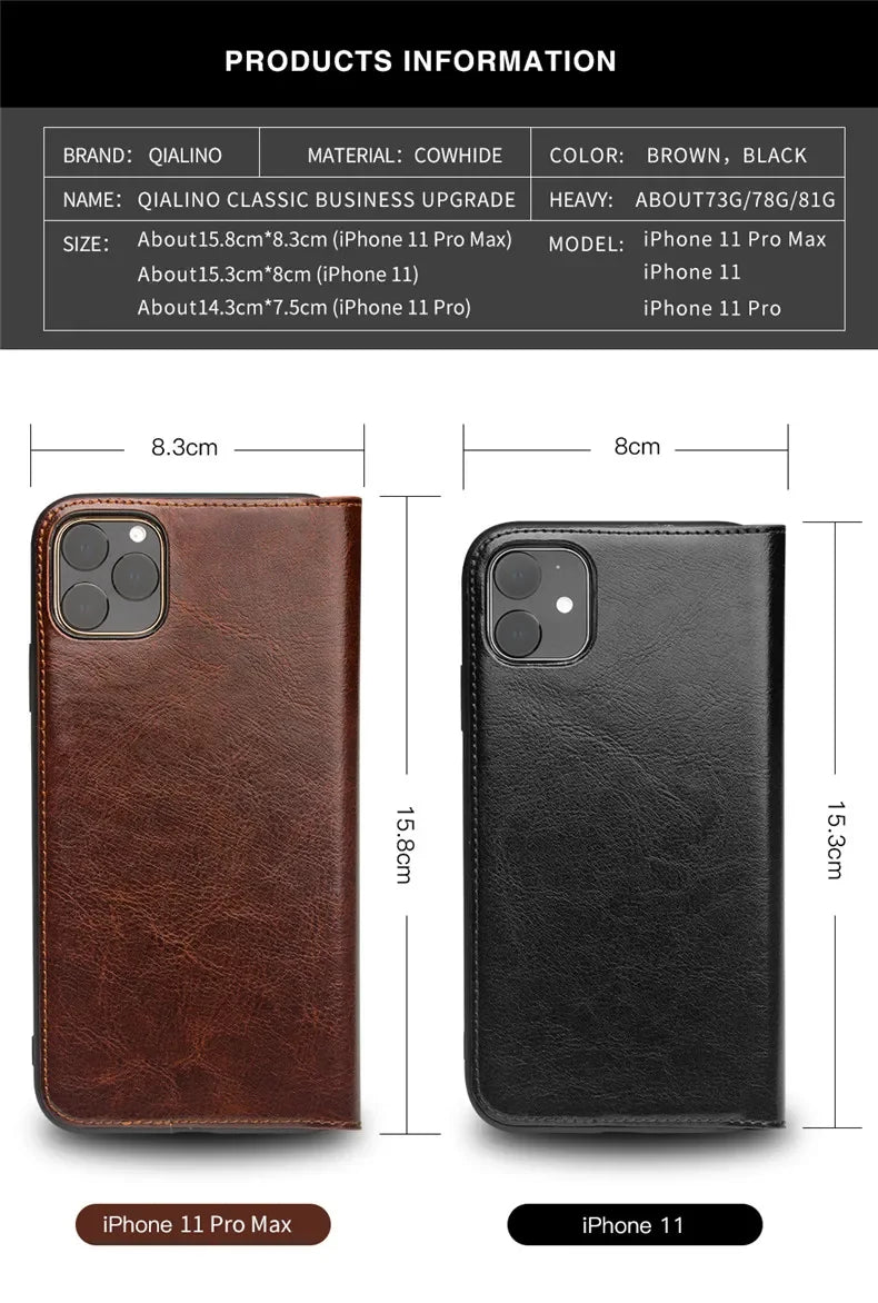 Luxury Thin Case for iPhone15 14 13 12 11 Pro Max Mini Genuine Leather Fashion Cover for XR XS Max 7 8 14 Plus Card Slot
