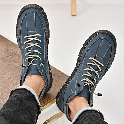 New 2024 Autumn Handmade Leather Men Boots Design Sneakers Man Breathable Casual Leather Shoes Men Ankle Boots Outdoor Boats