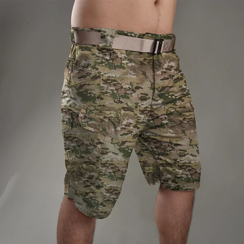 Summer Outdoor Tactical Cargo Shorts for Men - Waterproof, Multi-Pocket, Plus Size Hiking and Camping Urban Shorts