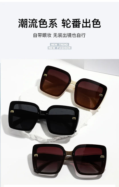 2026 New Luxury Square Sunglasses for Women Sun Glasses Oversized Frame UV400 Protection Trendy Shades for Driving Daily Wear