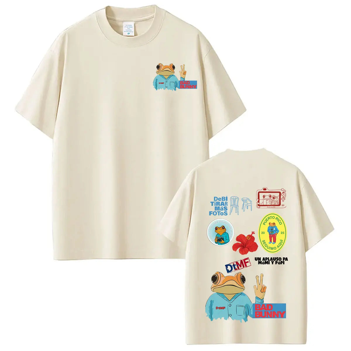Rapper Bad Bunny Tour 2026 Graphics T-Shirt Men Women Vintage T Shirts Short-sleeved 100% Cotton Hip-hop Aesthetics T-shirts