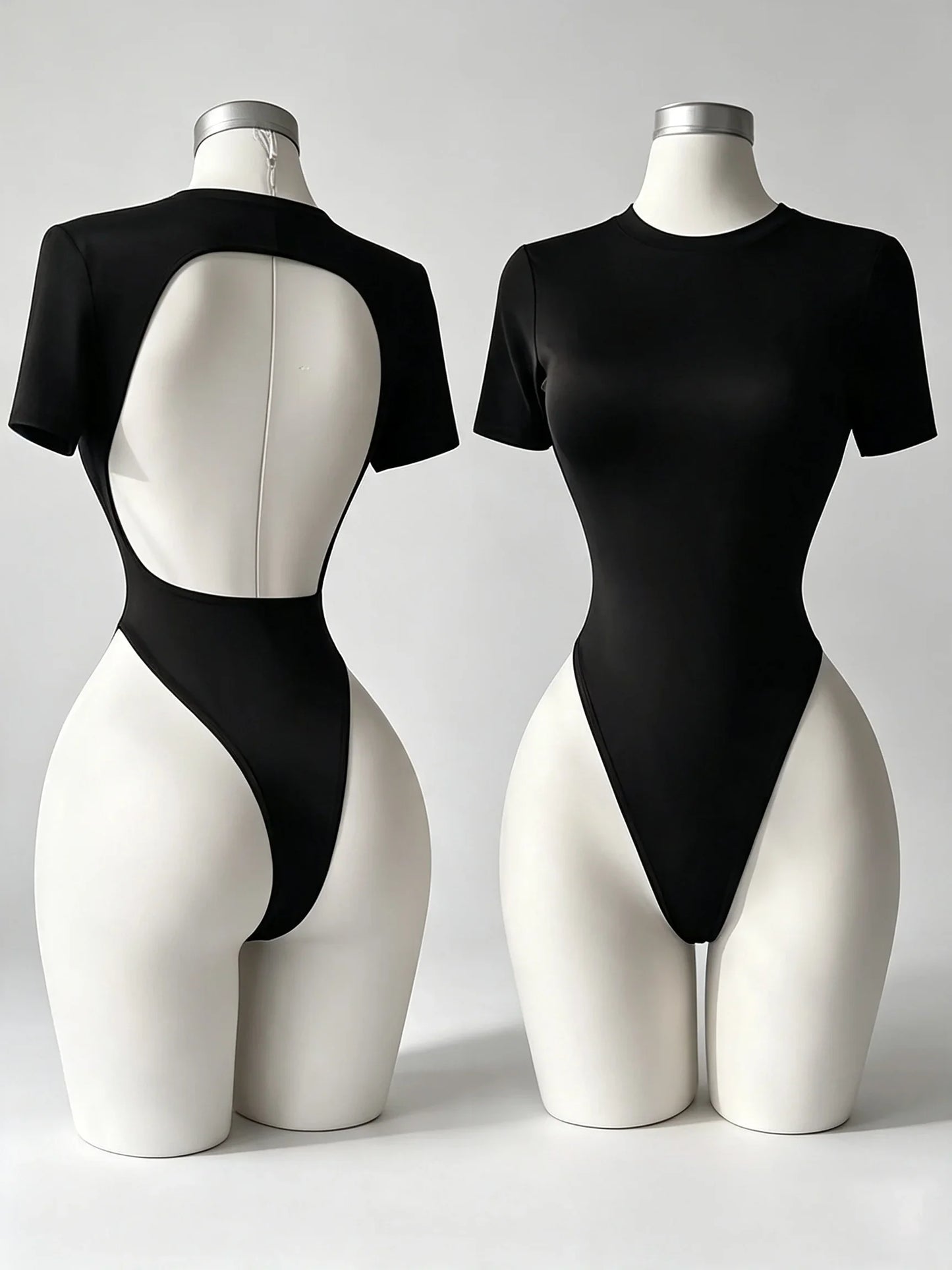 Women's Basic Solid Color High-Quality Backless Bodysuit